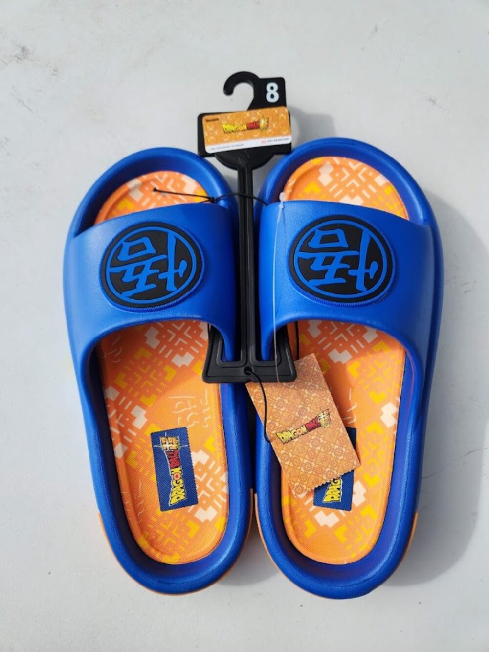 NEW DragonBall Z Dragon Ball Z Men’s Size 8 Slippers Sandals Slides Blue Orange